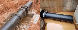 Pipelines at the mine with slurry